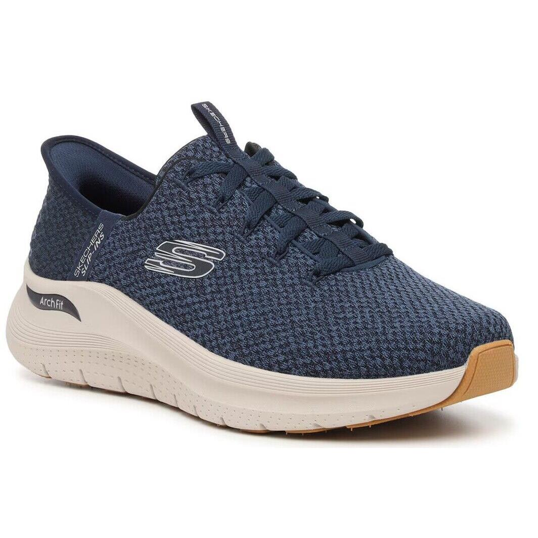 Mens Skechers Arch Fit 2.0 Look Ahead Sneaker Navy Knit Shoes