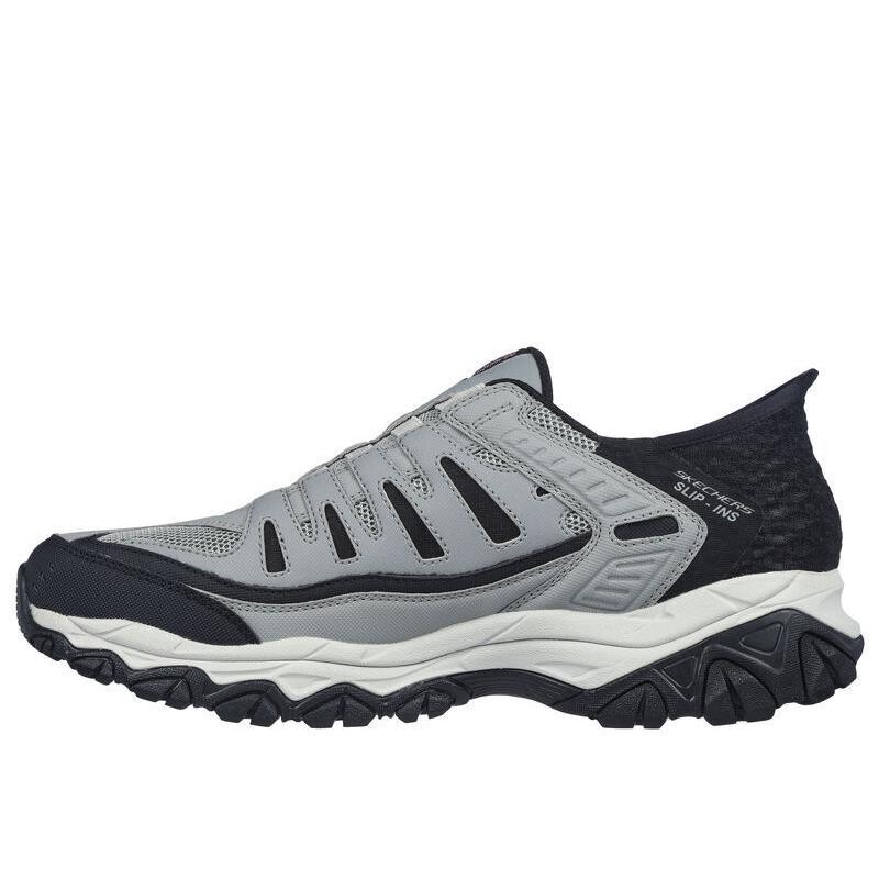 Mens Skechers Slip-ins: After Burn M. Fit-ridgeburn Gray Black Leather Shoes - Gray