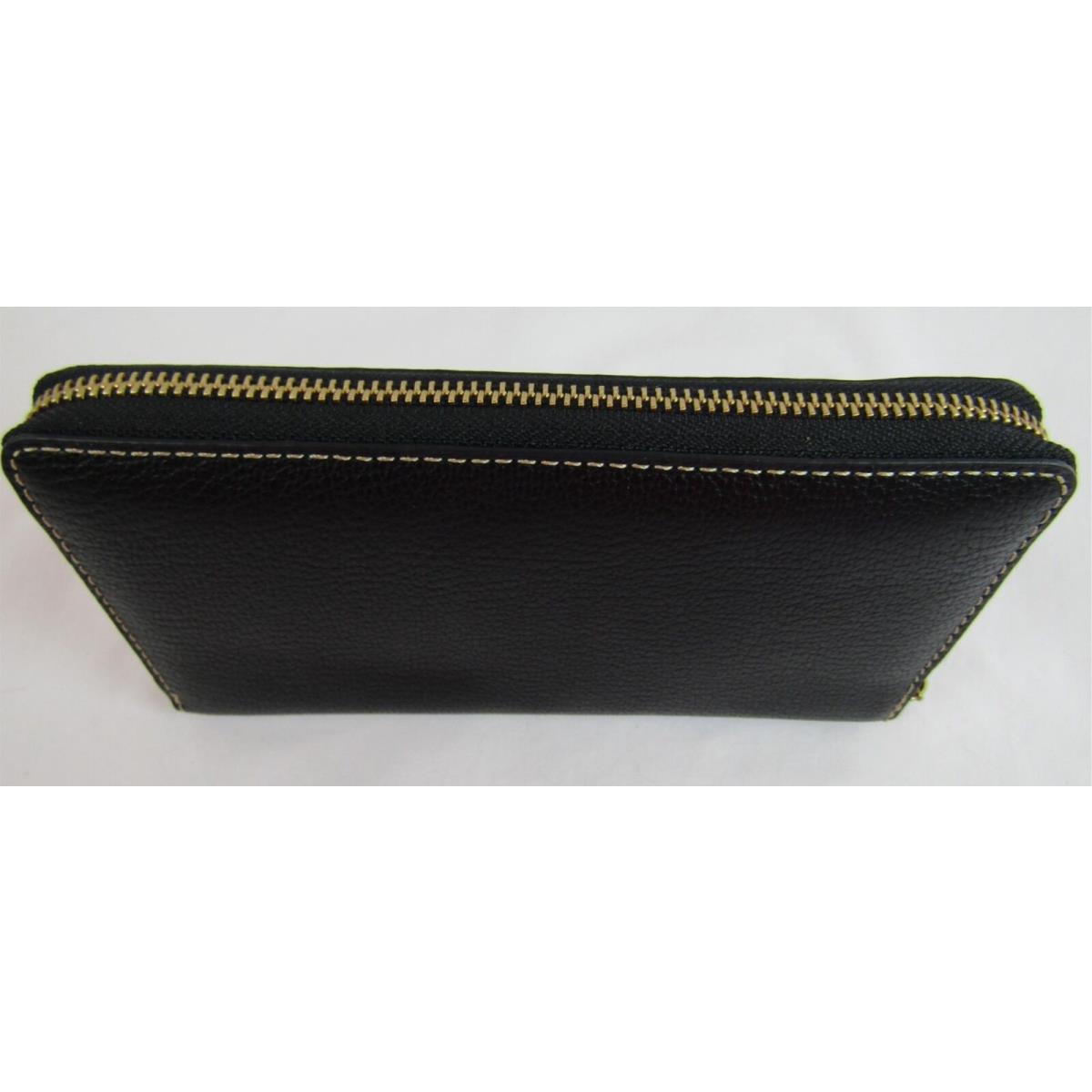 Lauren Ralph Lauren Millbrook Zip Wallet Black Peppled Leather LRLW07