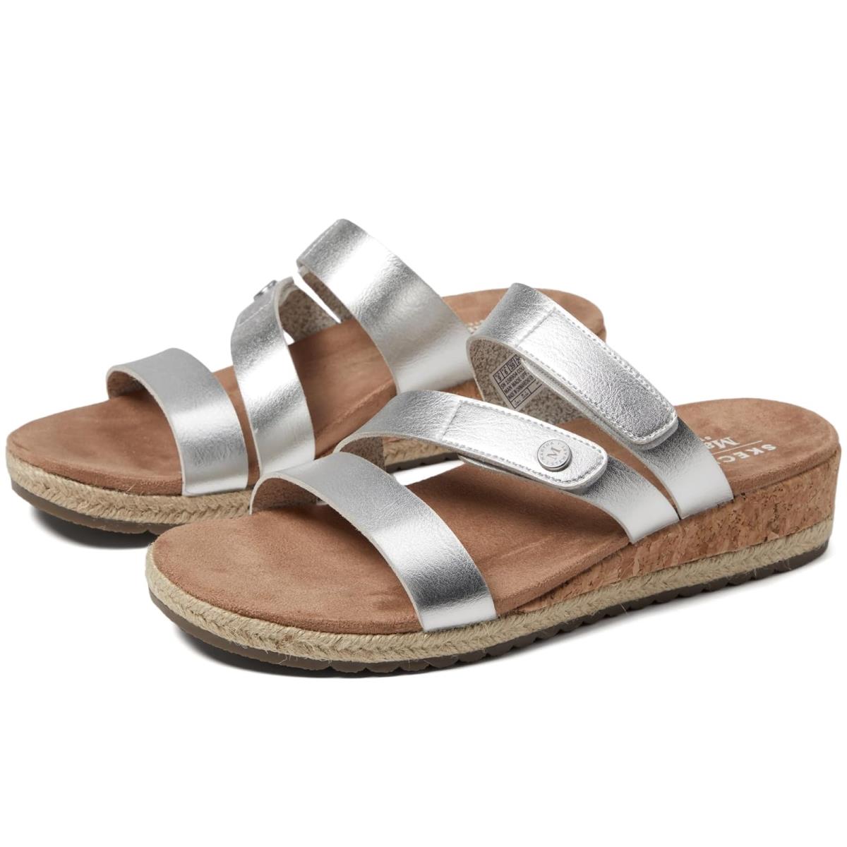 Woman`s Sandals Skechers Martha Stewart - Breezie Shiny Luster Silver