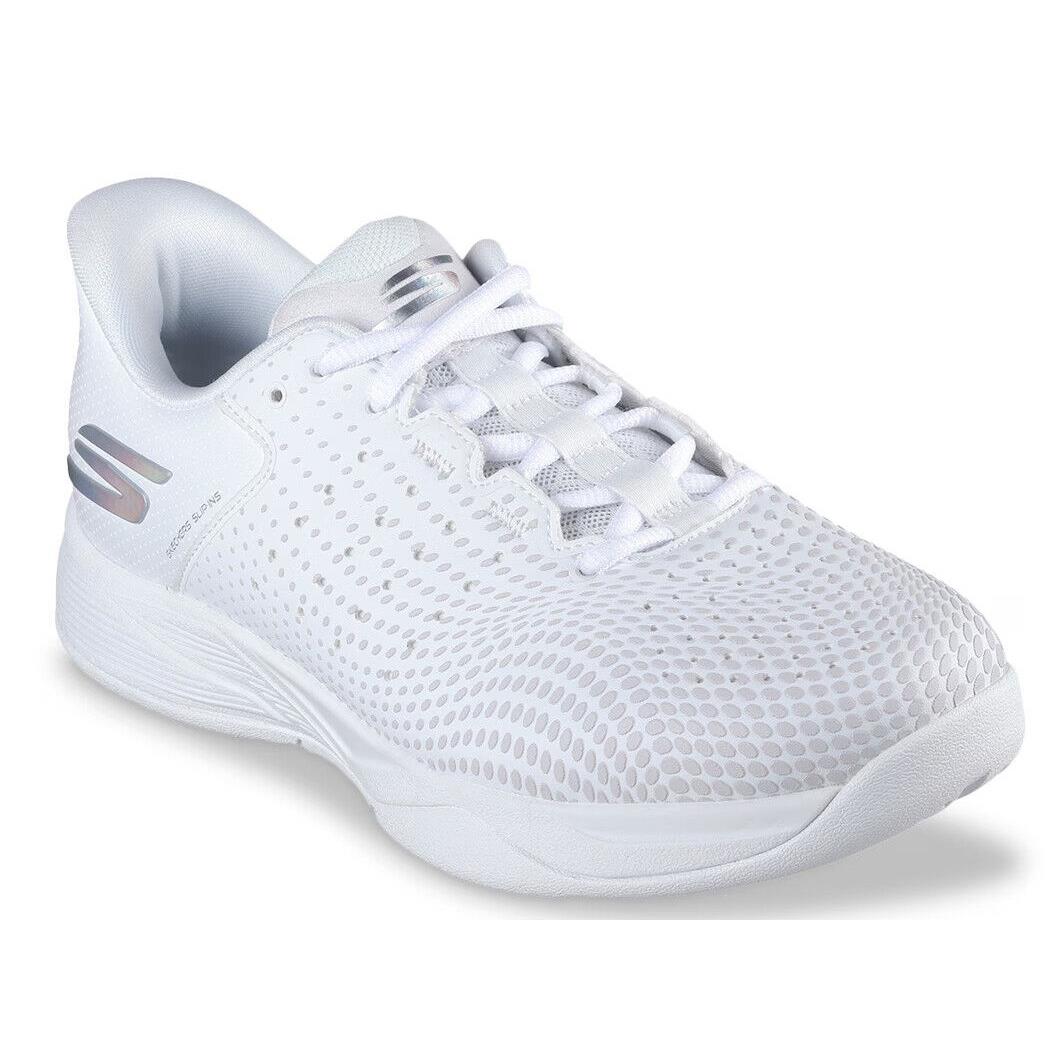 Womens Skechers Relaxed Fit Viper Court Reload Pickleball White Mesh Shoes