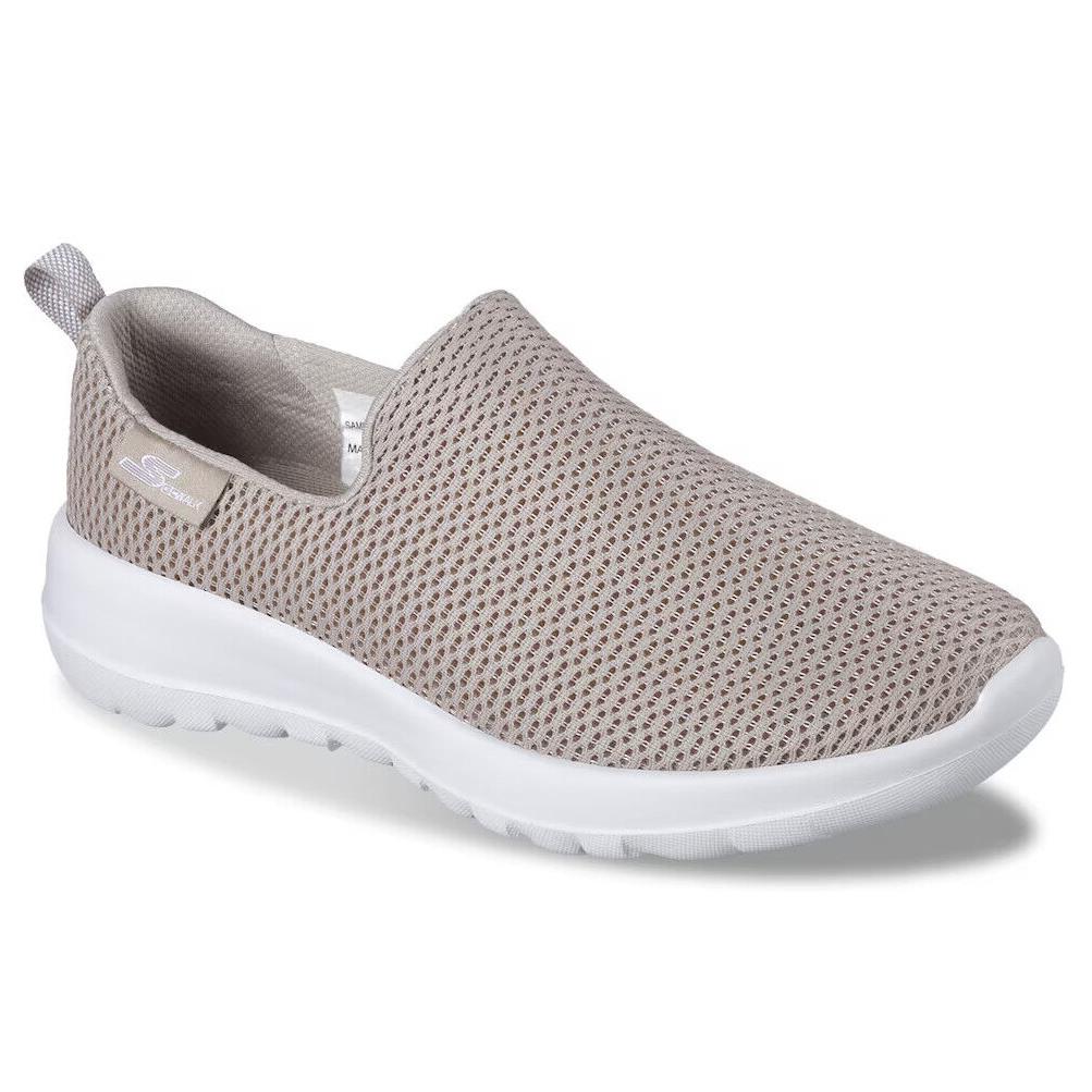 Womens Skechers Gowalk Joy Slip-on Sneaker Taupe Mesh Shoes - Beige