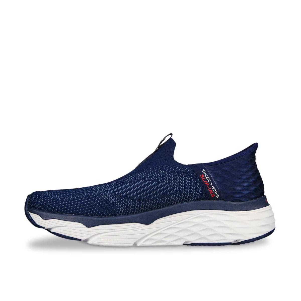 Mens Skechers Hands Free Slip-ins Max Cushioning Elite Navy Knit Shoes - Blue