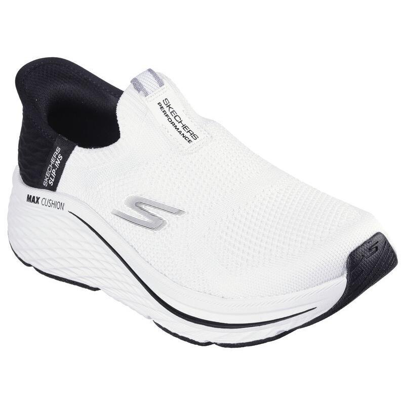 Womens Skechers Slip-ins: Max Cushioning Elite 2.0 White Black Mesh Shoes - White