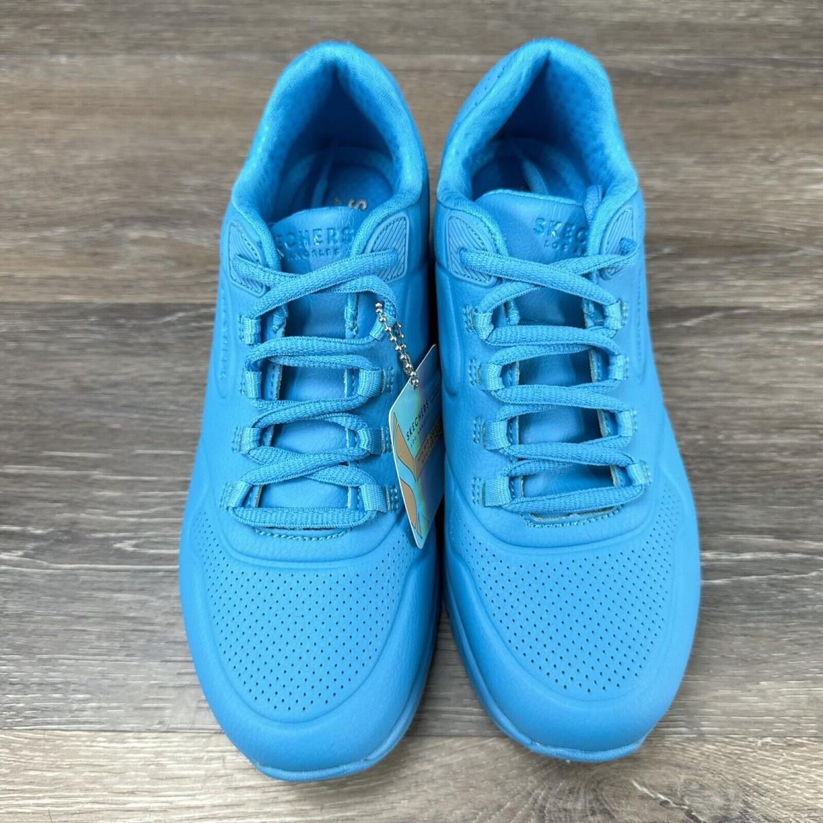 Skechers Women`s Uno 2 Sneakers Shoes Lace up Great Kolor Turquoise Size 6.5