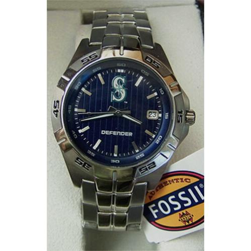 Seattle Mariners Fossil Watch Mens Three Hand Date Wristwatch