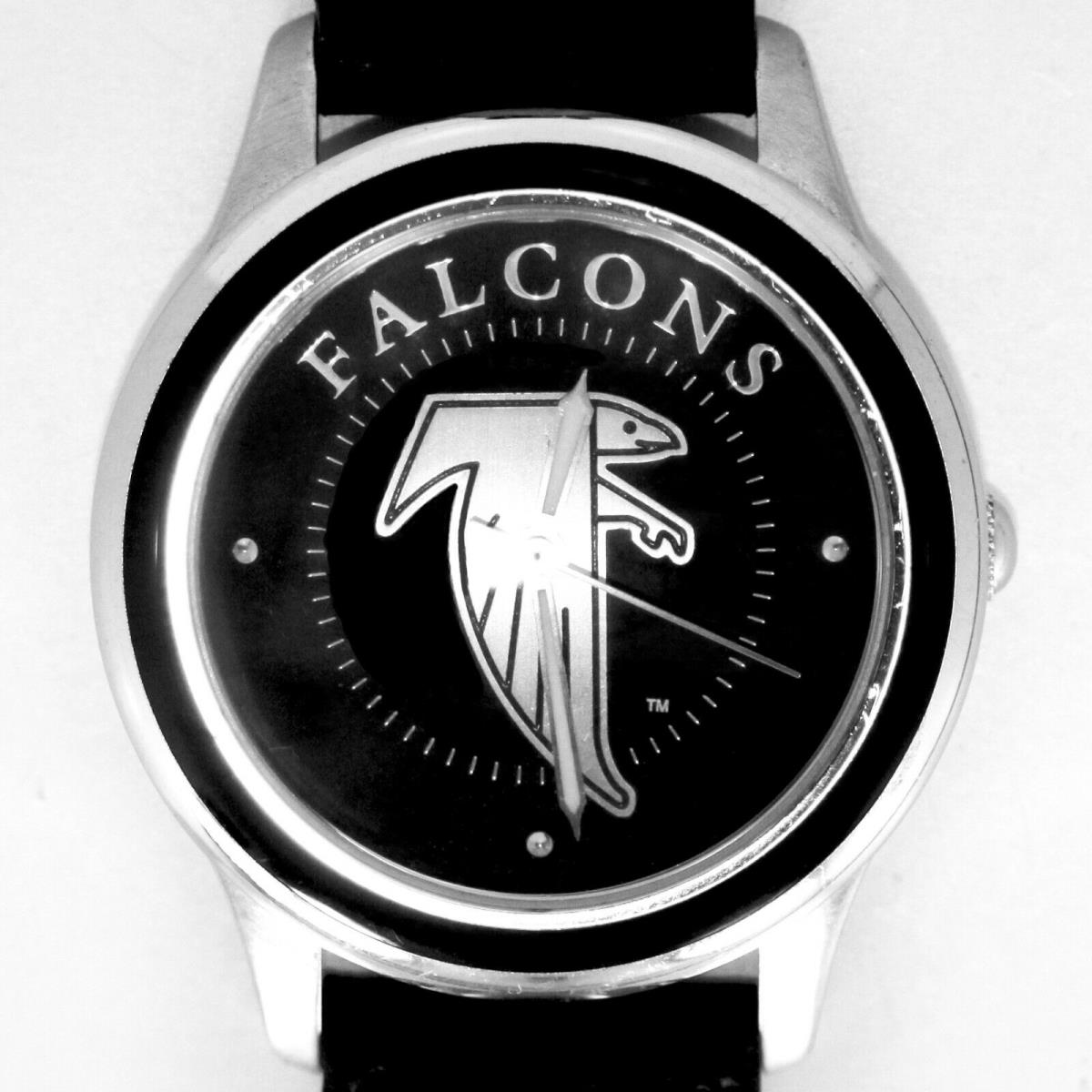 Atlanta Falcons Nfl Fossil Relic Unworn Silver Tone Case Black Insert Watch