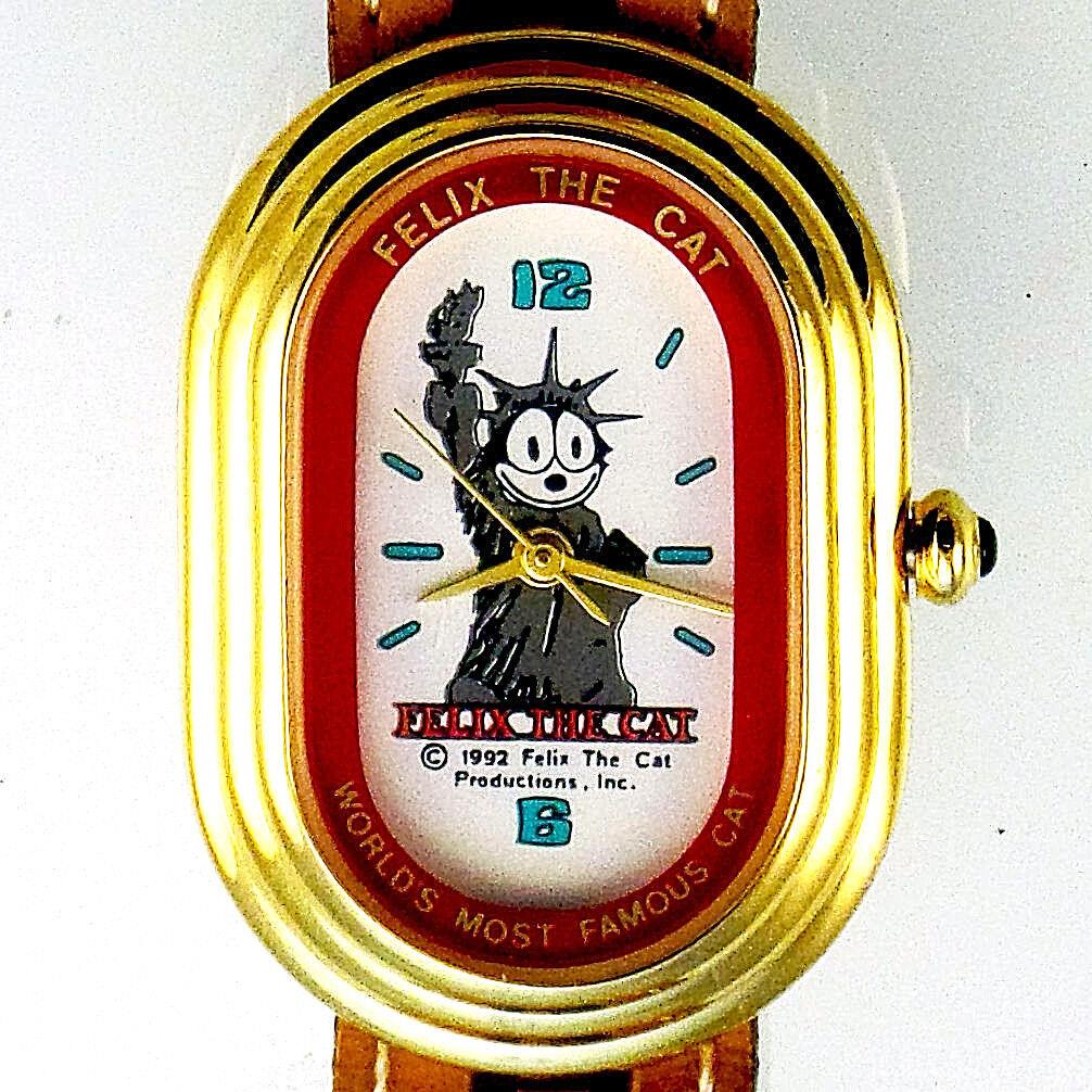 Fossil Felix The Liberty Cat Watch Rare Oblong Gold Case Worlds Most Famous Cat