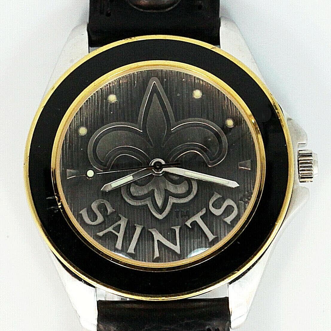 Orleans Saints Nfl Fossil Unworn Mans Vintage 1993 Leather Band Watch