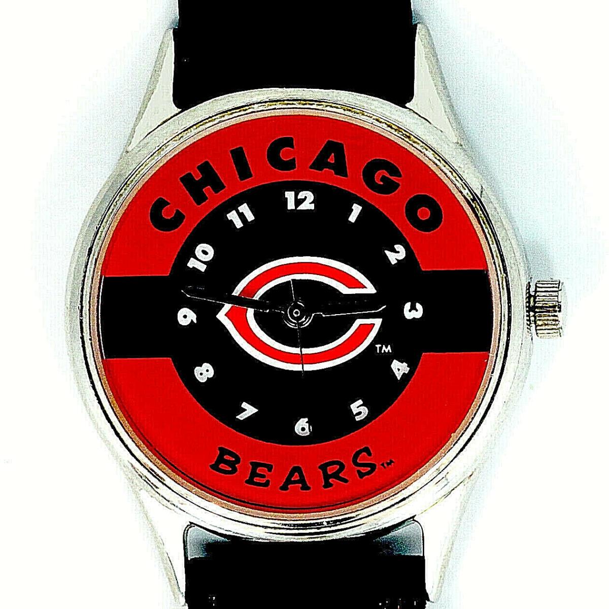 Chicago Bears Nfl Lady Fossil/relic Unworn Vintage Watch Jet Black Band