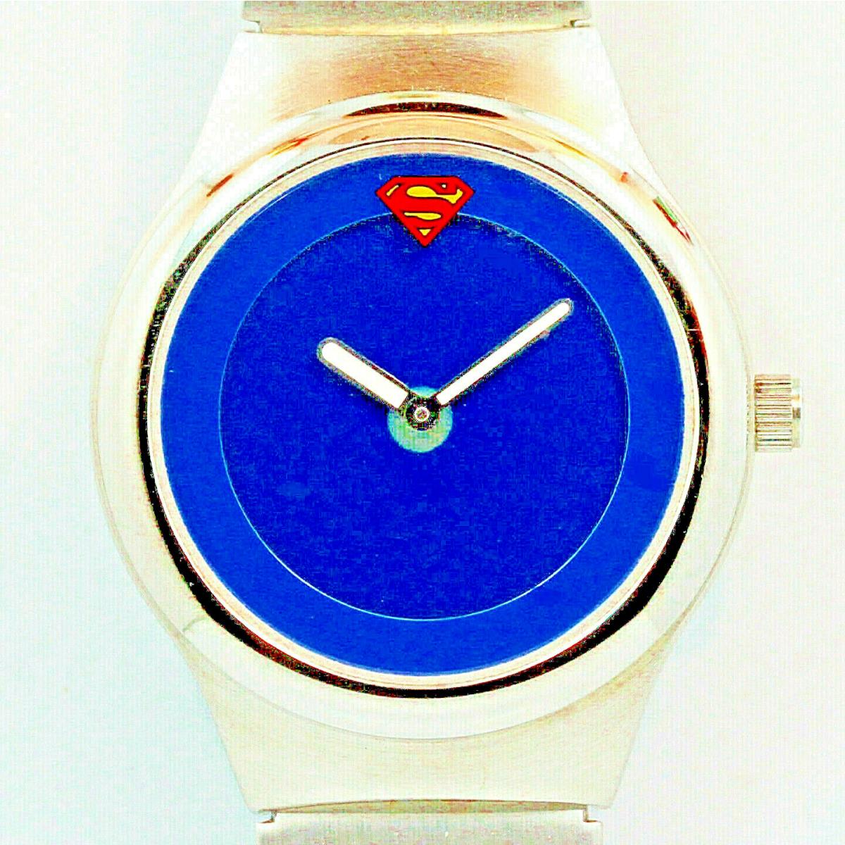 Superman Big Tic Fossil Warner Bros Rare Unworn Vintage Metal Band Watch