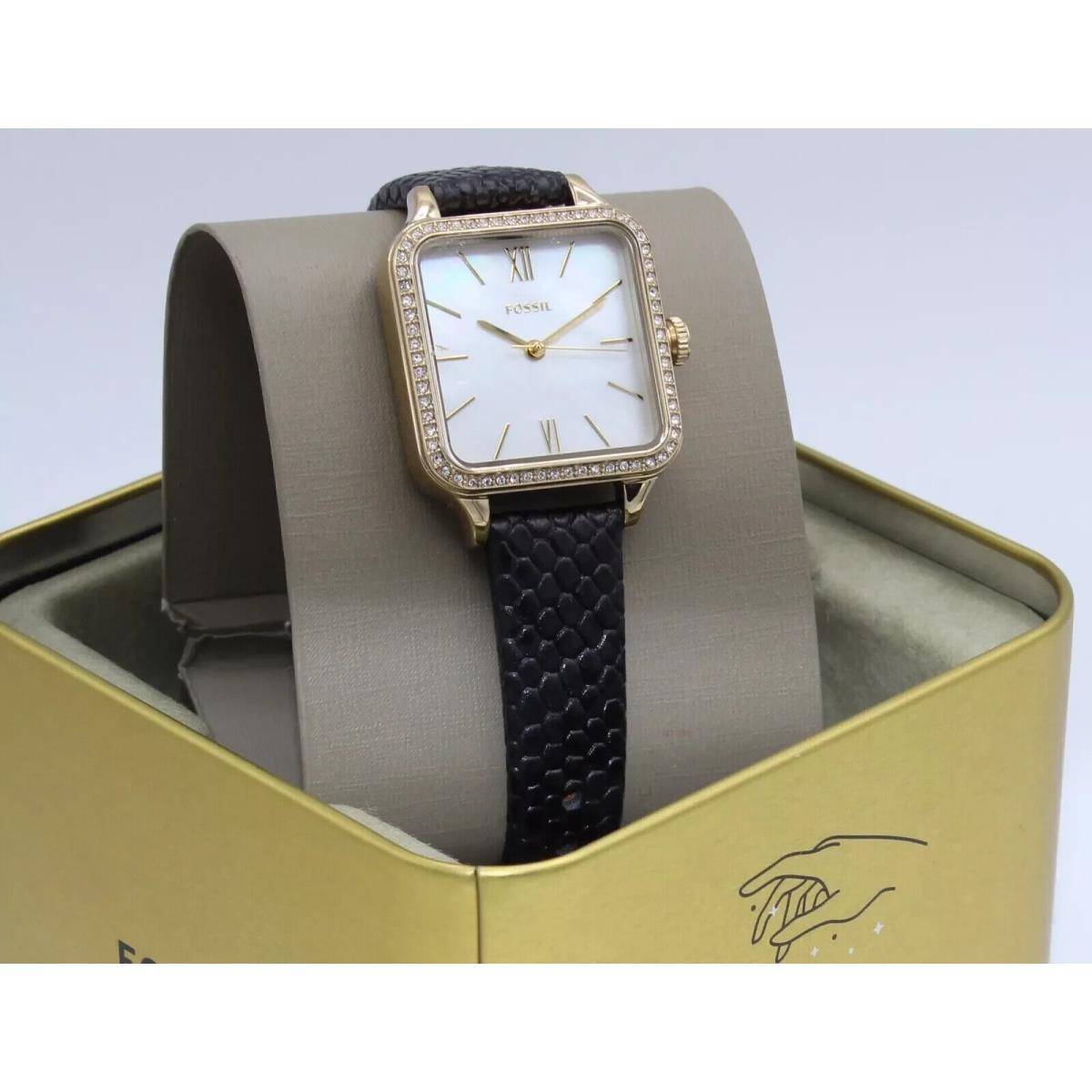 Fossil Colleen Crystals Gold Black Mop Dial Women`s BQ3918 Watch