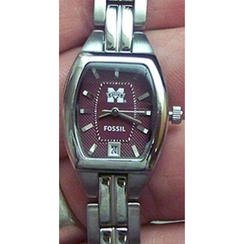 Mississippi State Fossil Watch Womens Ladies Three Hand Date College Wristwatch