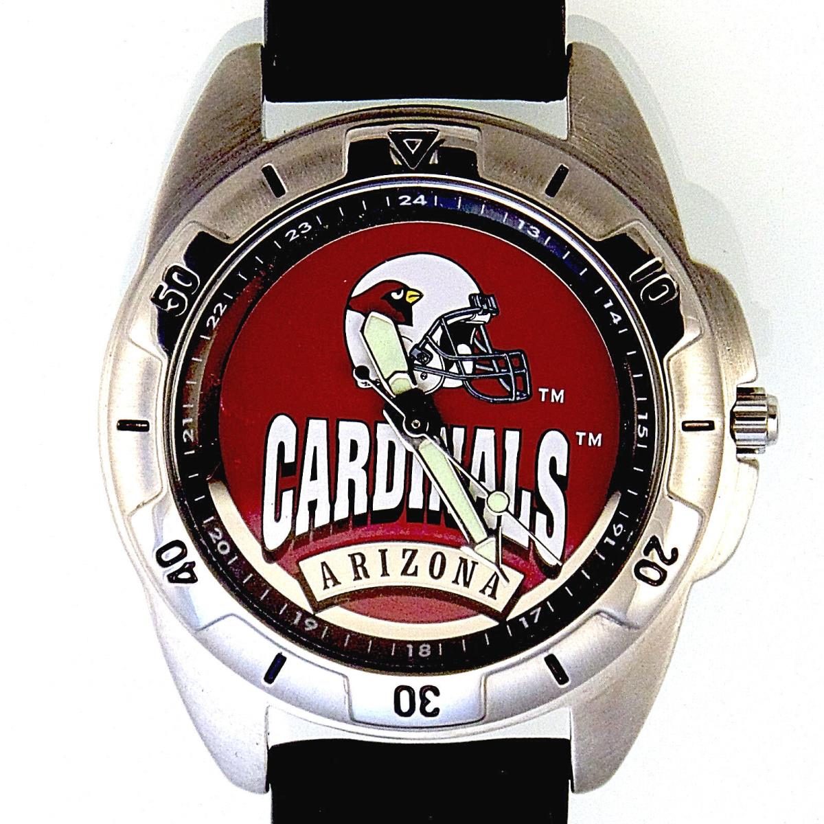 Arizona Cardinals Nfl Fossil Unworn Mans Rare Vintage 1995 Leather Watch