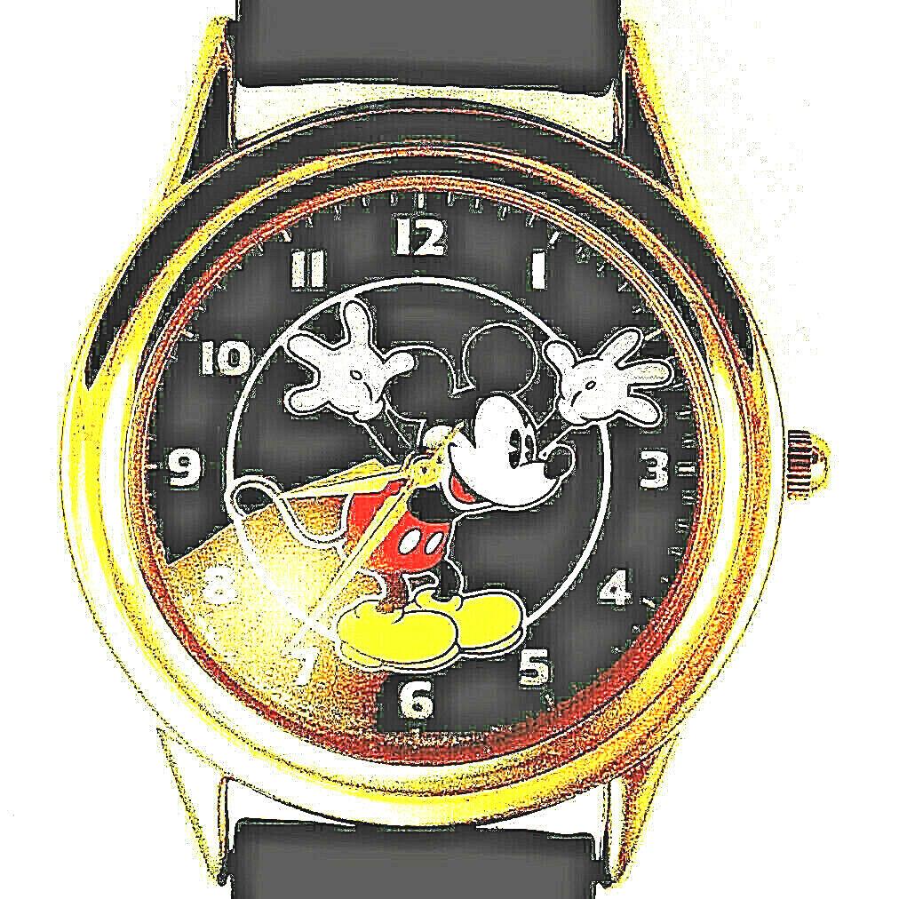 Mickey Disney Rare Fossil Mood Color Change Dial Gold Watch LI-2014 Only