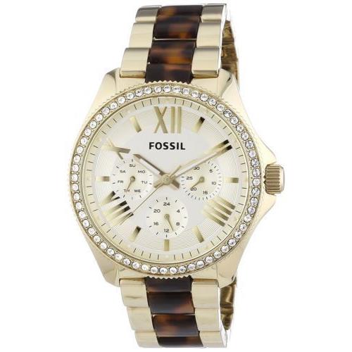 Fossil AM4499 Womens`s Cecile Two Tone Tortoise Glitz Multi Function Watch