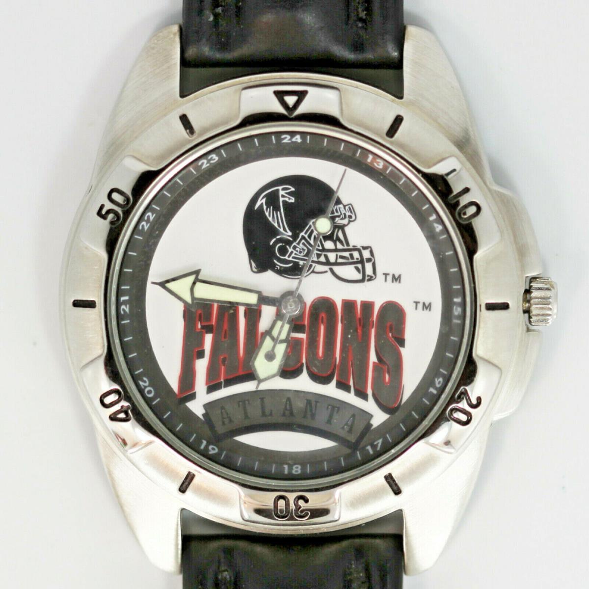 Atlanta Falcons Nfl Fossil Unworn Vintage Watch Man`s Black Leather Band