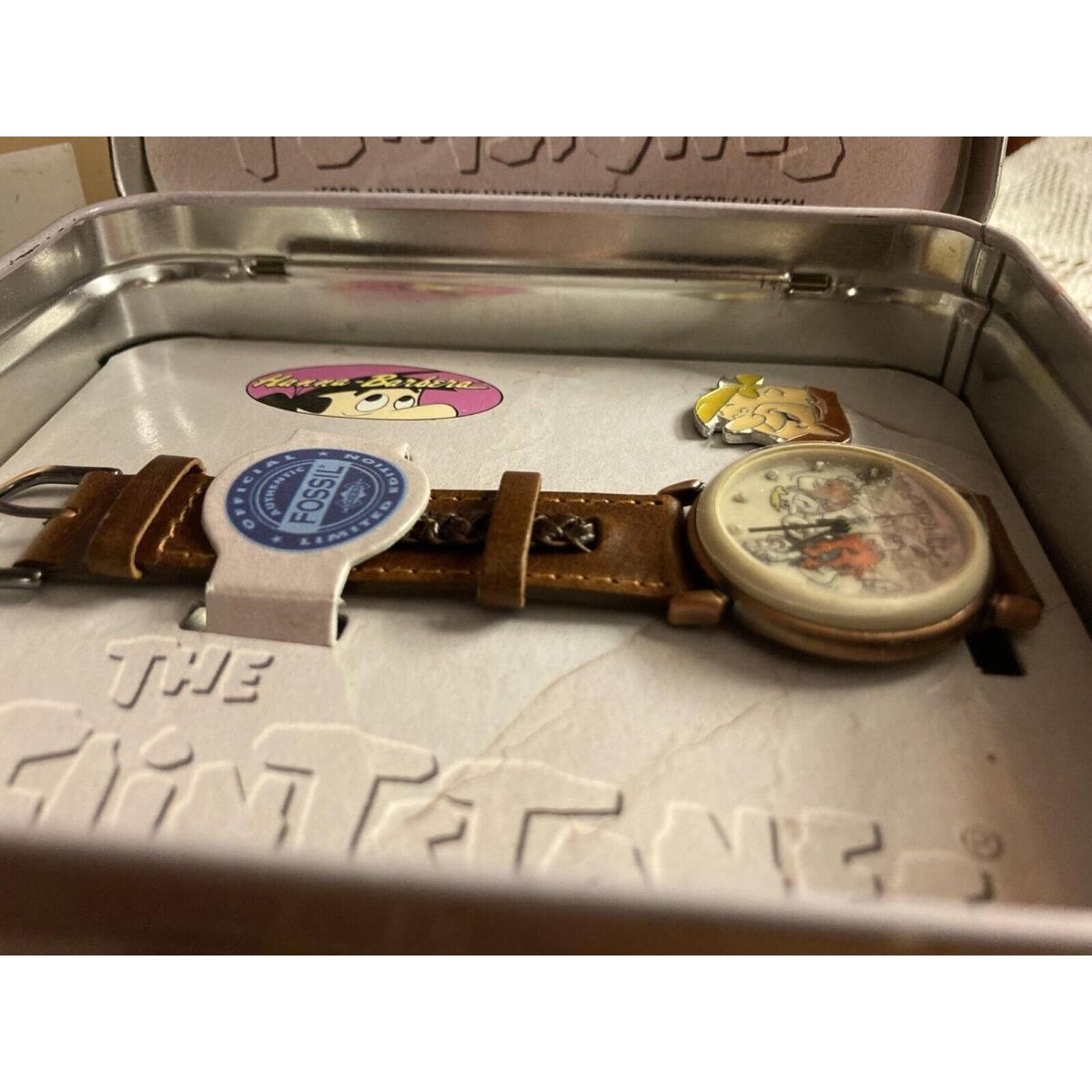 1993 Flintstones Fossil Watch Fred and Barney Mint Collect Lunchbox 9289/15000