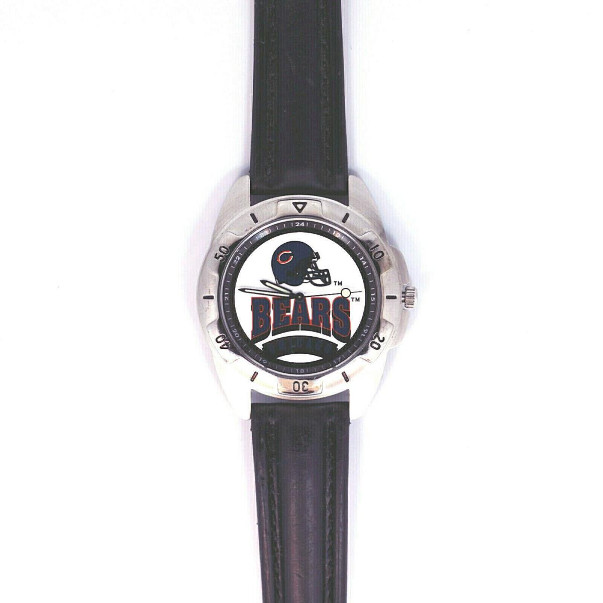 Chicago Bears Nfl Fossil Unworn Man`s Rare Vintage 1995 Leather Watch