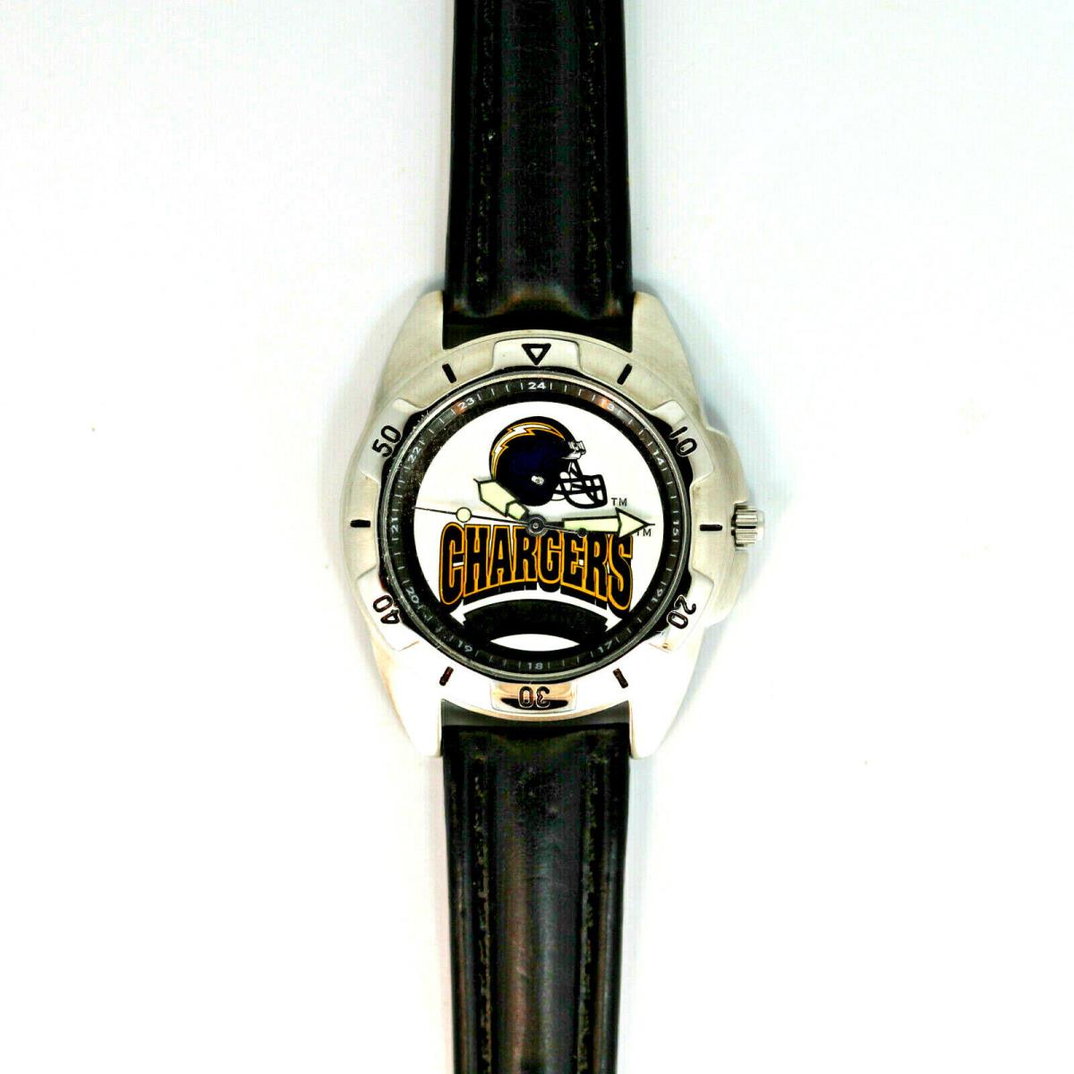 San Diego Chargers Mans Nfl Fossil Unworn Vintage 1995 Leather Bnd Watch