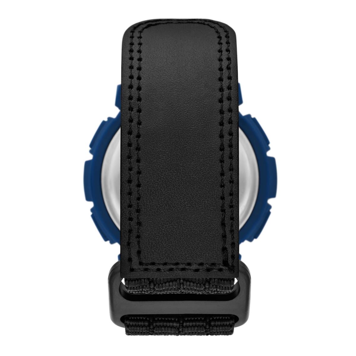 Fossil Black/blue Men`s Digital Watch: Round Case Nylon Strap