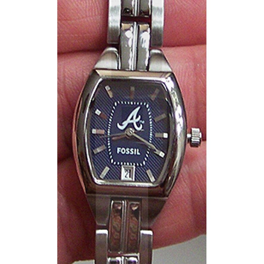 Atlanta Braves Fossil Watch Ladies Mlb Baseball Womens Three Hand Wristwatch