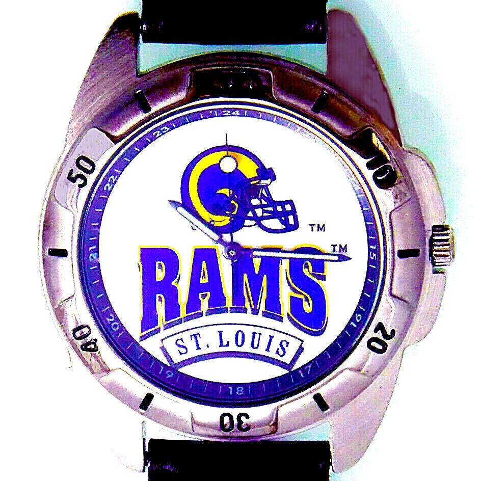 St. Louis Rams Nfl Fossil Unworn Rare Vintage 1995 Leather Band Watch