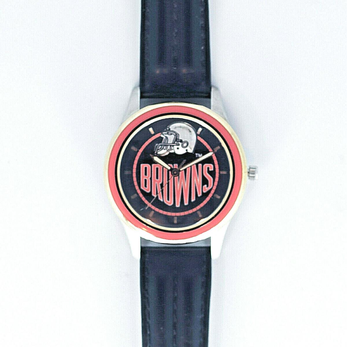 Cleveland Browns Nfl Fossil Relic Unworn Watch Black Dial Orange Insert