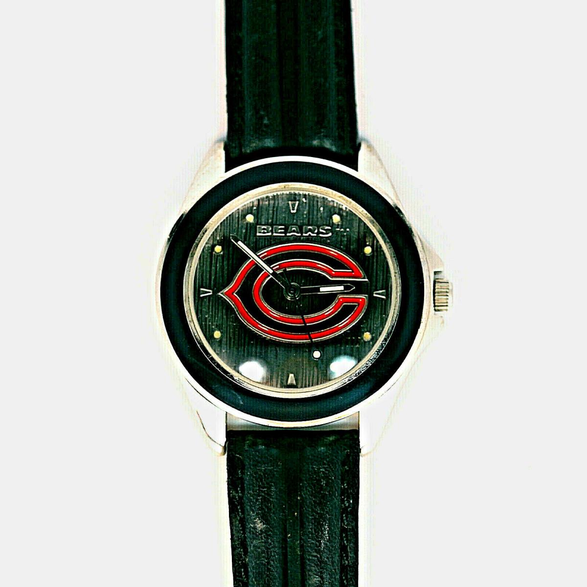 Chicago Bears Nfl Fossil Made Unworn Mans Vintage 1993 Leather Band Watch