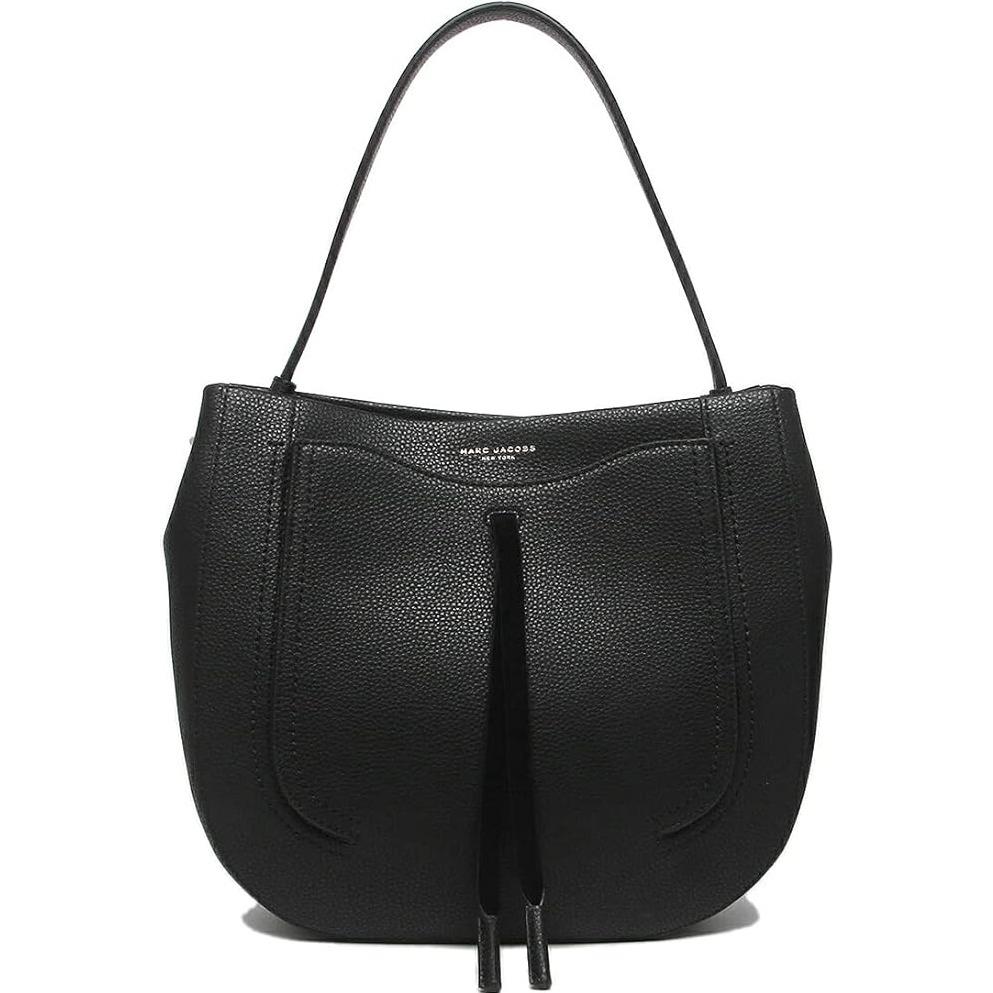 Marc Jacobs Maverick Pebbled Leather Hobo Shoulder Bag Black