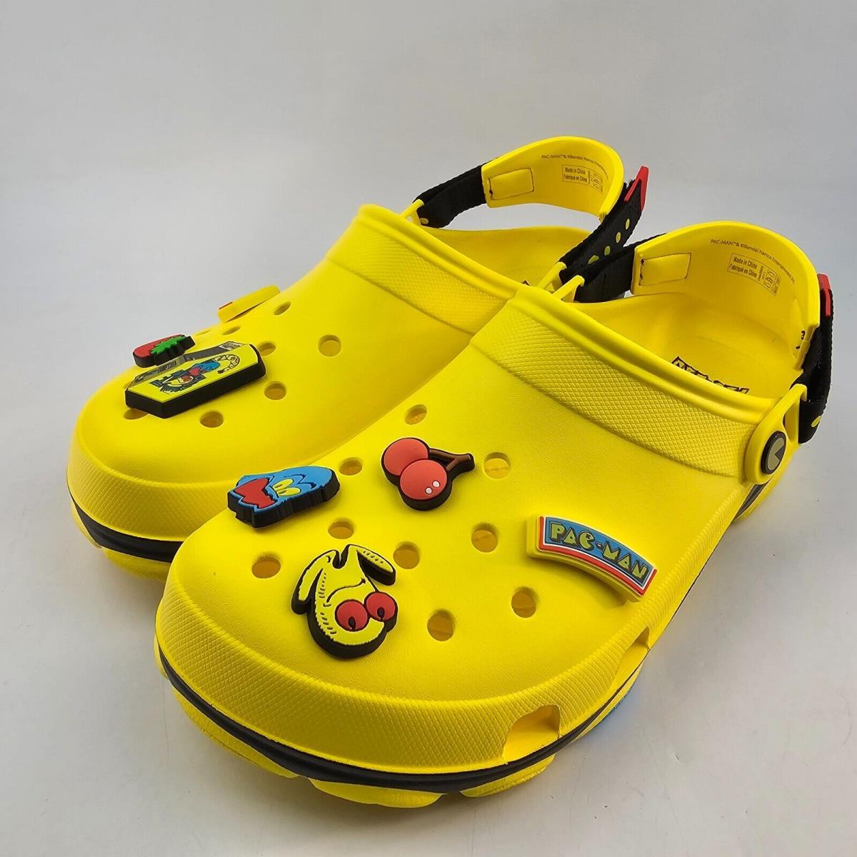 Pacman Crocs All Terrain Clog Mens Sz 11 Slip On Sandals Waterproof Yellow Black