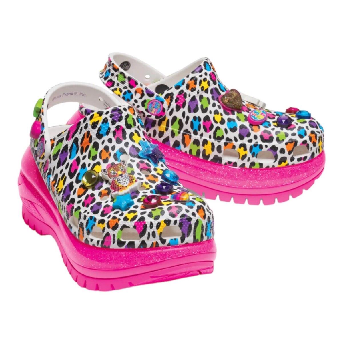 Crocs Lisa Frank Mega Crush Platform Clogs W/jibbitz Women 7 Men 5 Unisex