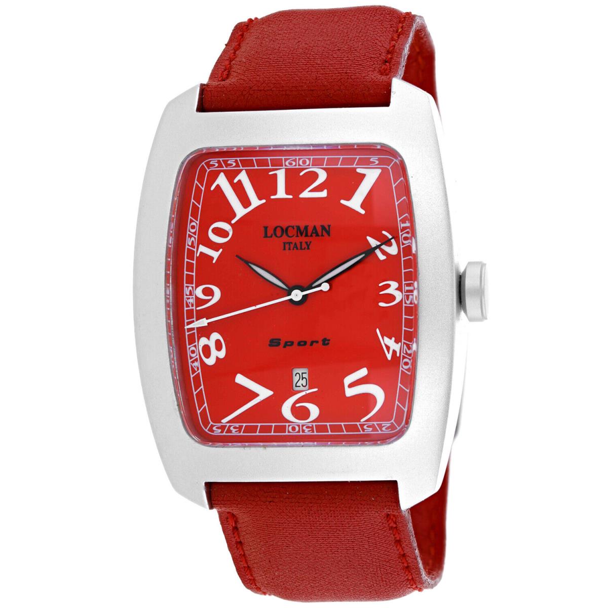 Locman Men`s Classic Red Dial Watch - 486RD