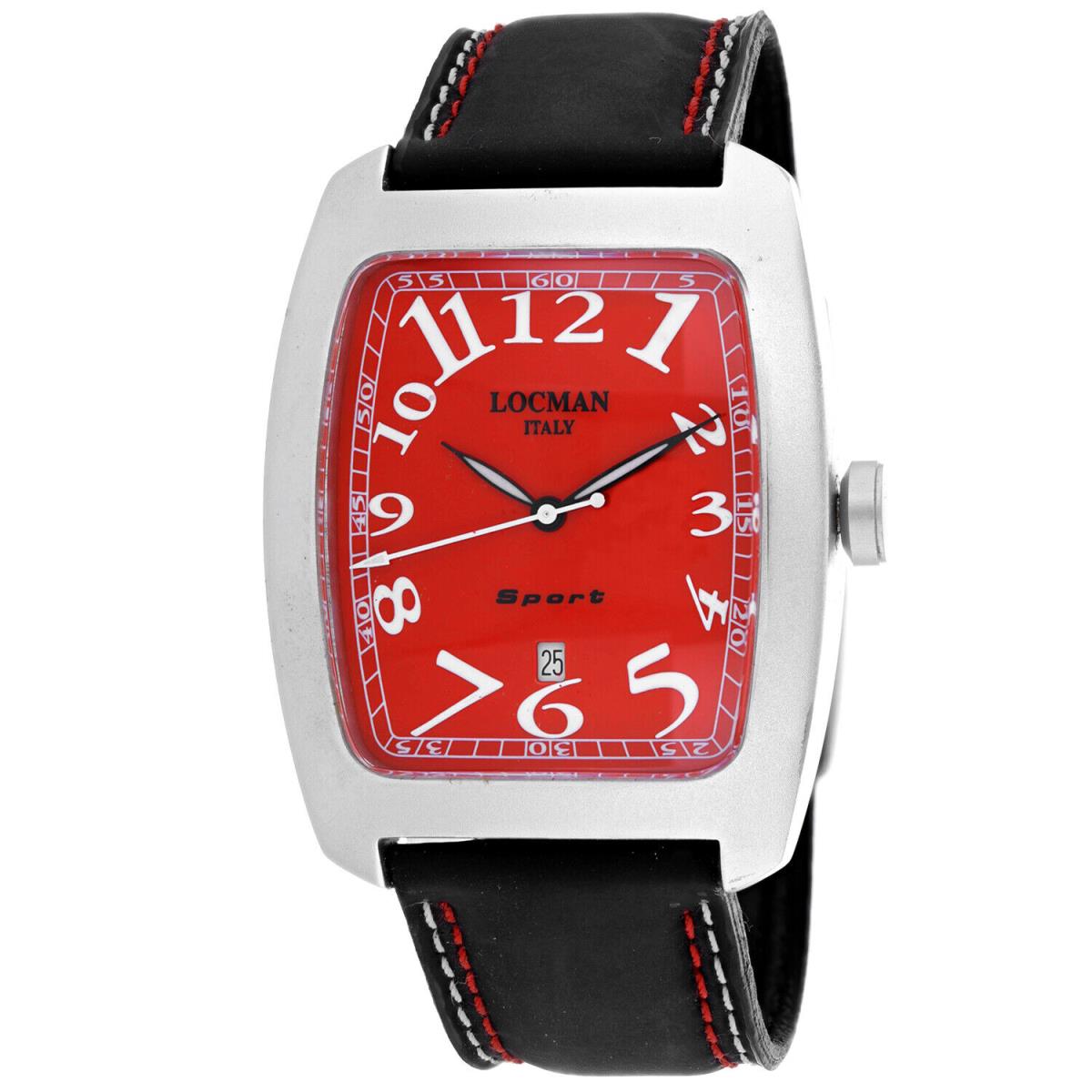 Locman Men`s Classic Red Dial Watch - 486RB