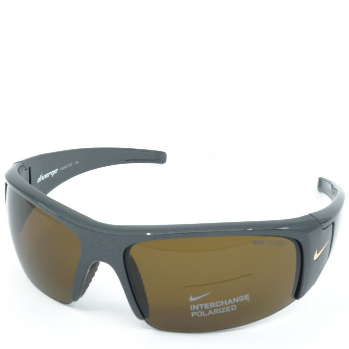 EV0327-027 Mens Nike Diverge P Polarized Sunglasses - Frame: Onix Brown