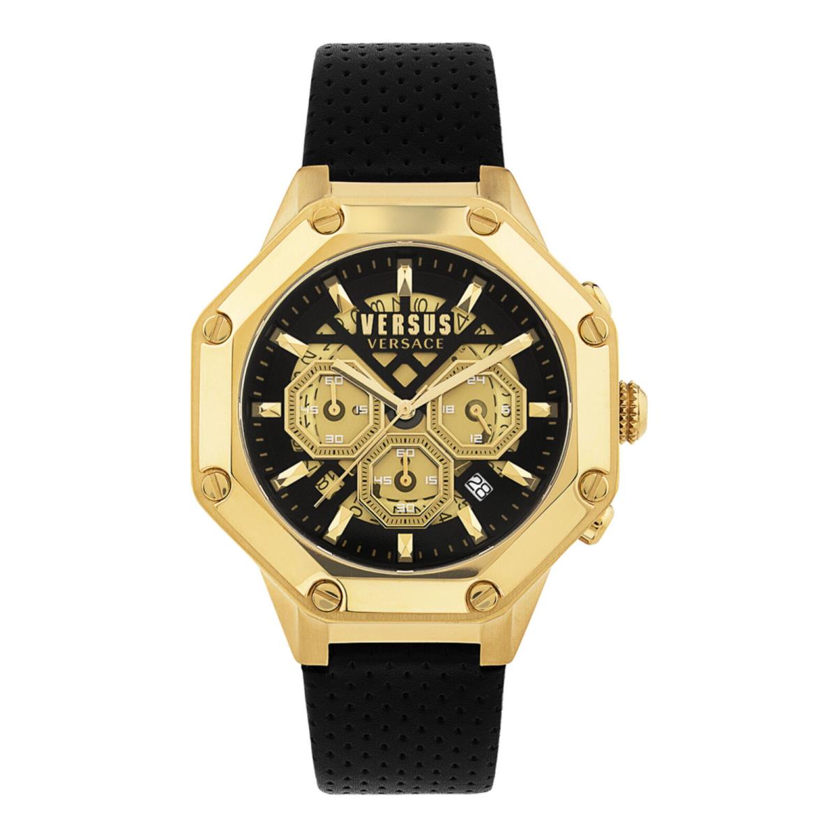 Versus Versace Mens Gold 45mm Strap Fashion Watch