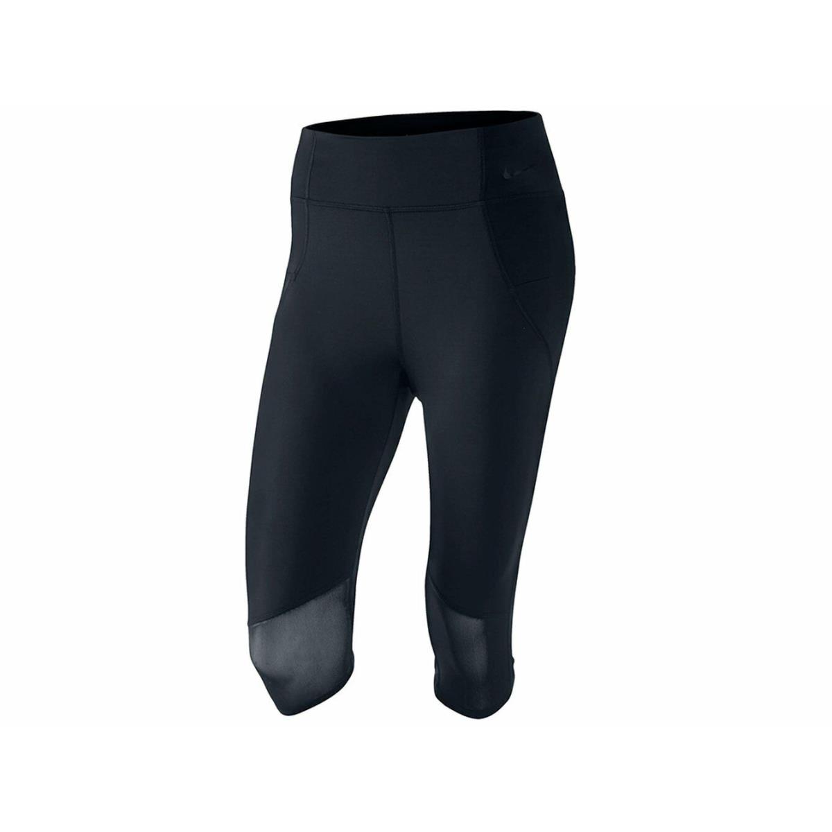 Nike S Women`s Motion Training Yoga/run/gym Capris-black 743196-010