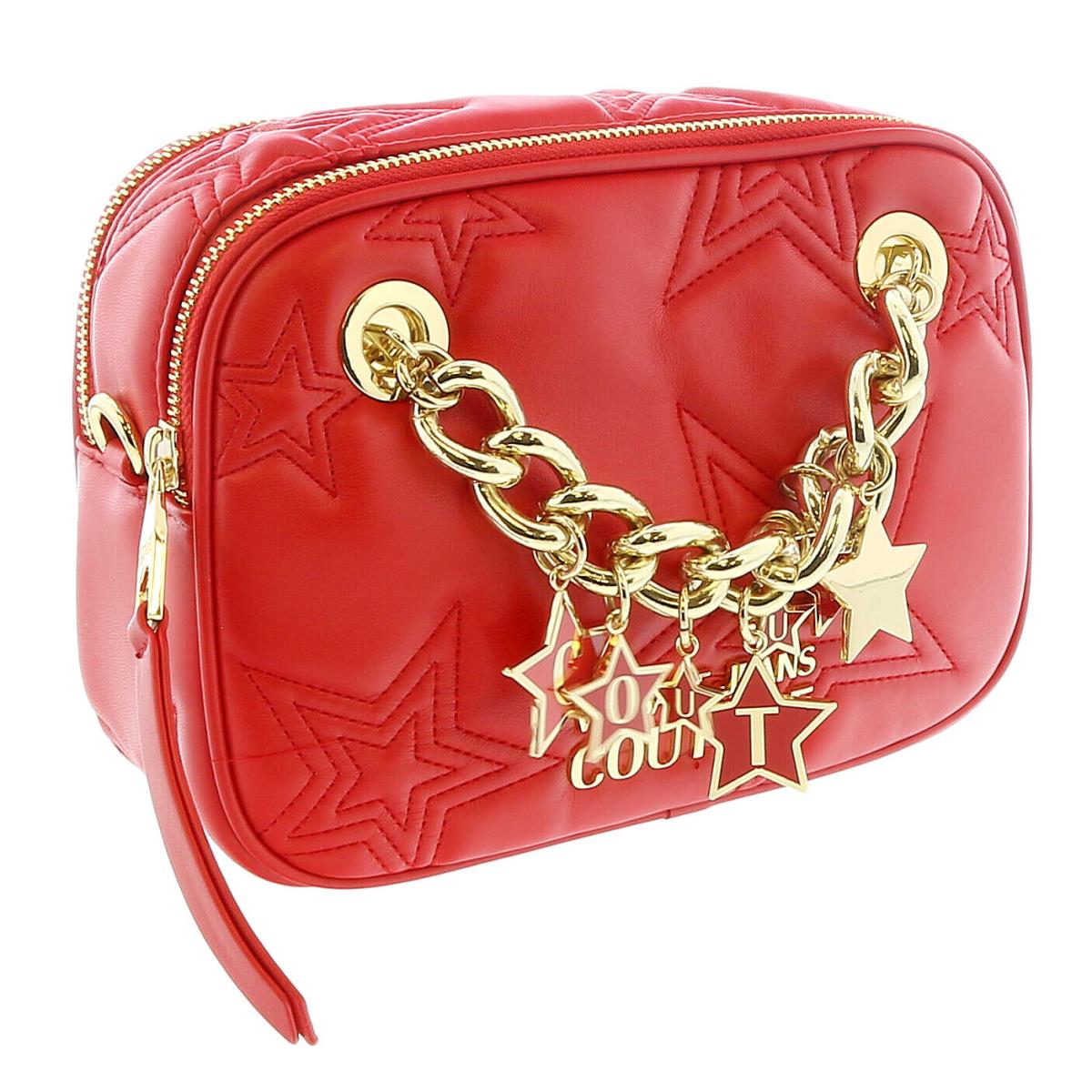 Versace Jeans Couture High Risk Red Square Star Quilted Charm Embellished