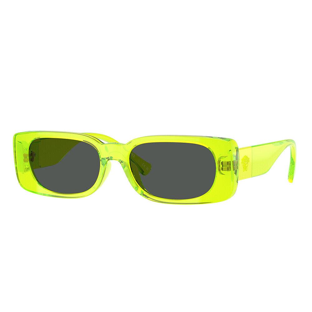 Versace VK 4003U 547987 Transparent Fluo Yellow Plastic Sunglasses Grey Lens