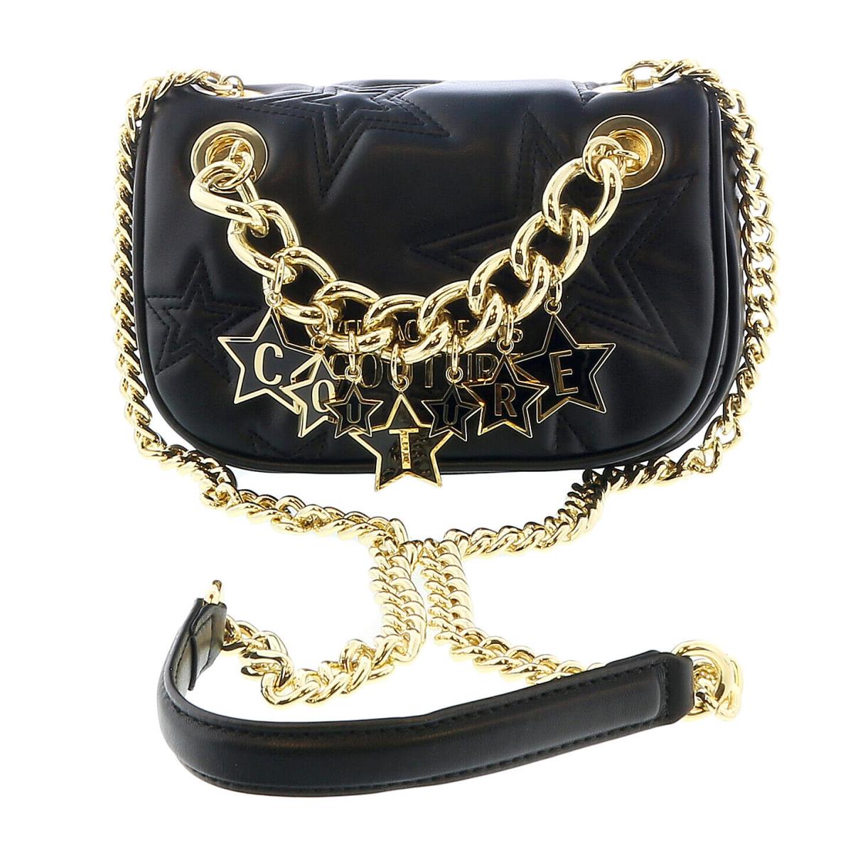 Versace Jeans Couture Black Star Quilted Charm Embellished Crossbody Bag