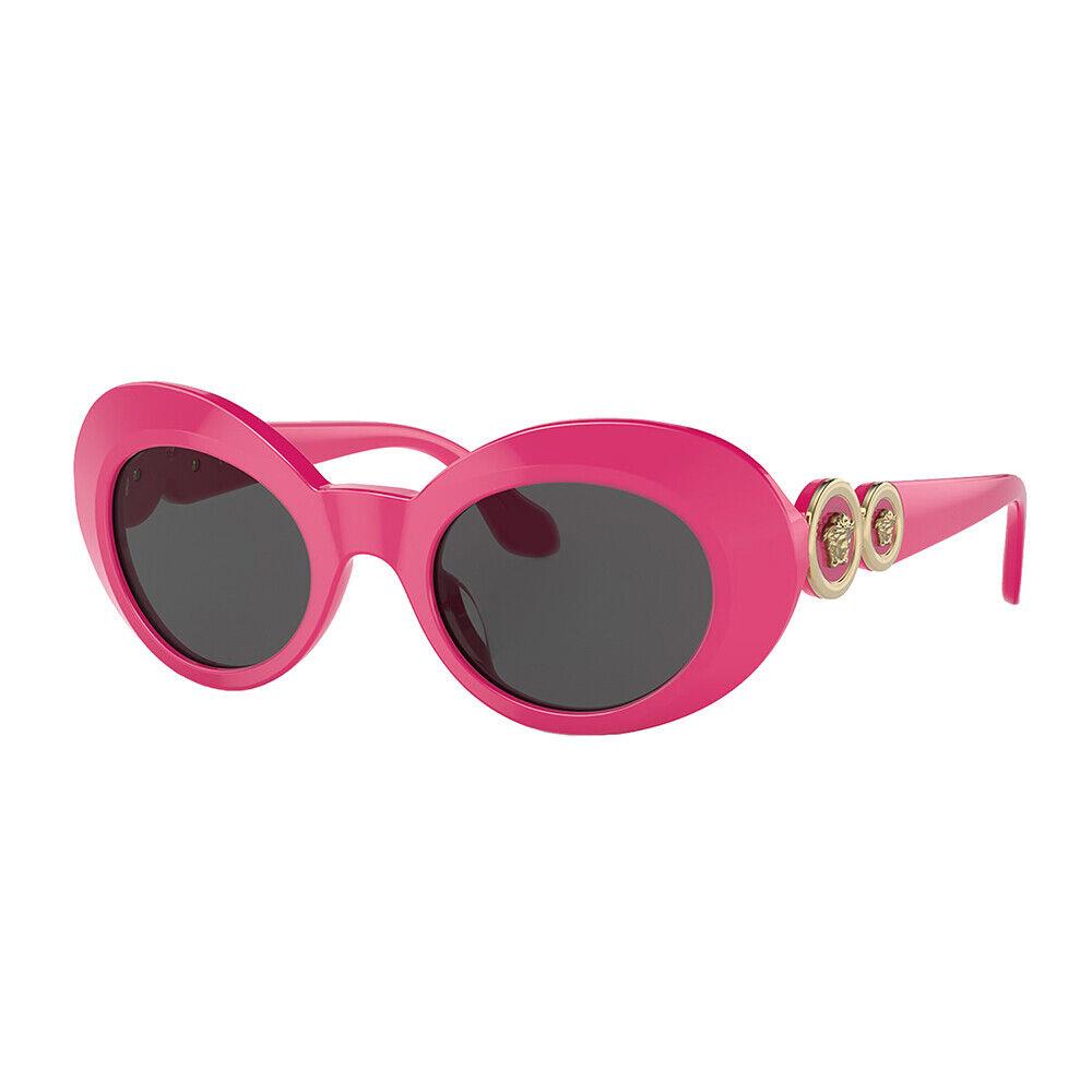 Versace Kids VK 4428U 536787 Fuchsia Plastic Oval Sunglasses Grey Lens