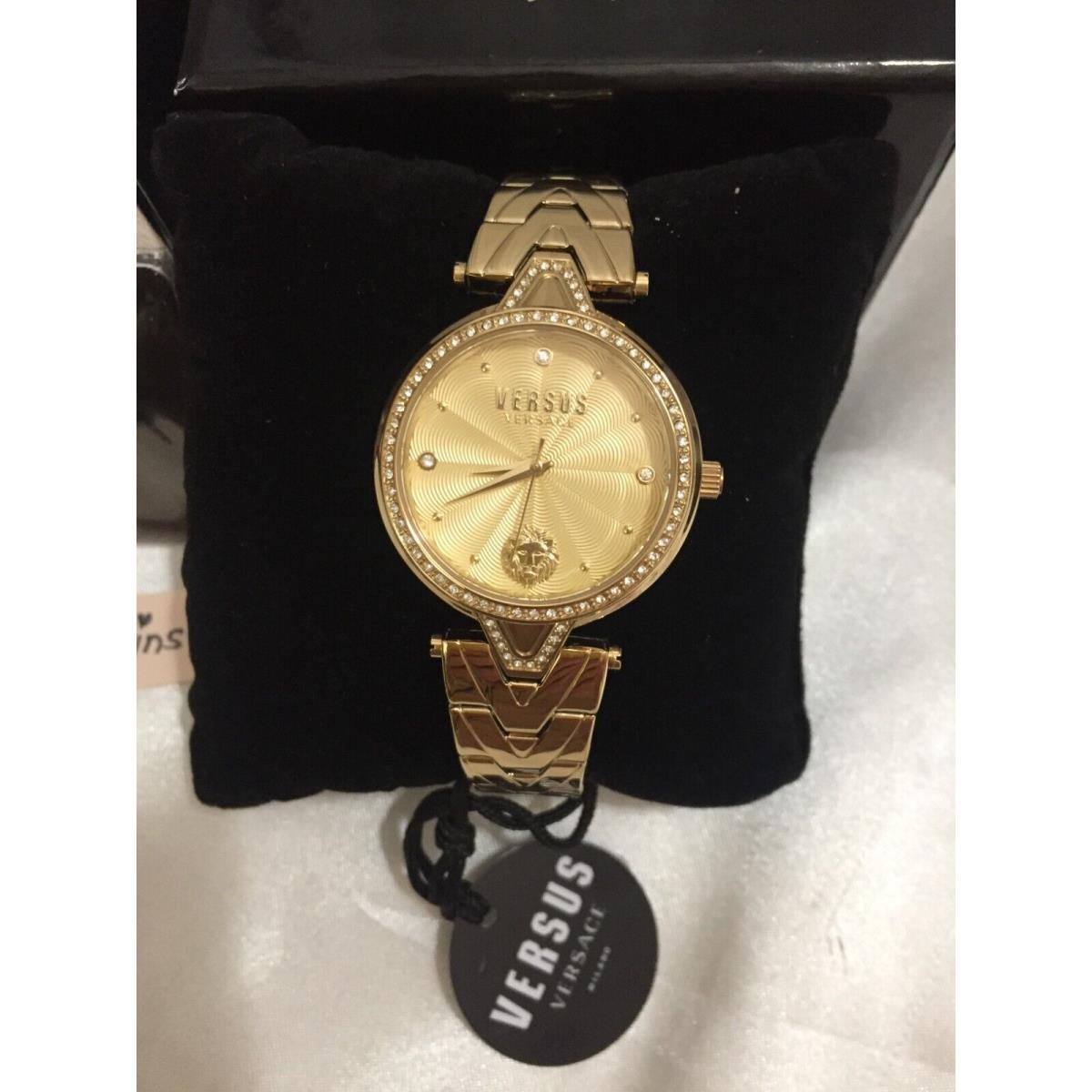 Versus Versace Milano Watch Secondhand Crystals Bracelet Fashion Tags Box