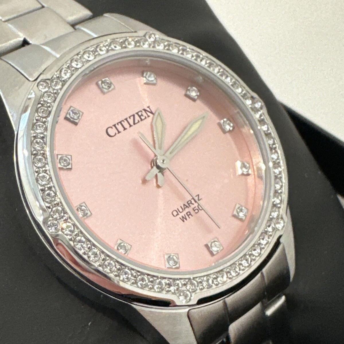 Citizen Womens Crystal Accent Silver Tone Stainless Steel Er0220-60x Watch