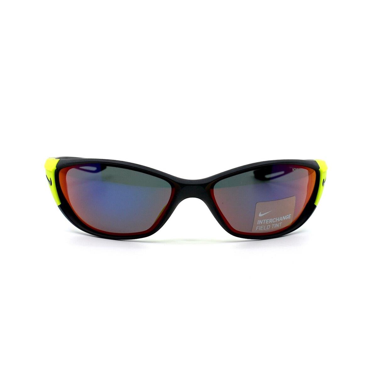 Nike Zone DZ7357 011 Matte Black Field Tint/volt Lens Sunglasses - Frame: Black, Lens: Gray