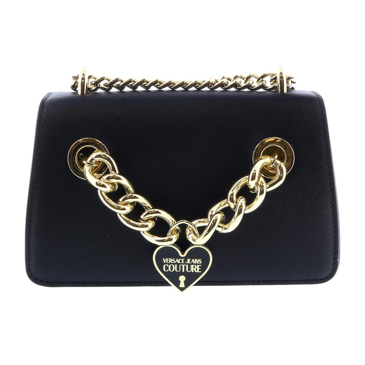 Versace Jeans Couture Black Small Charm Link Crossbody Bag