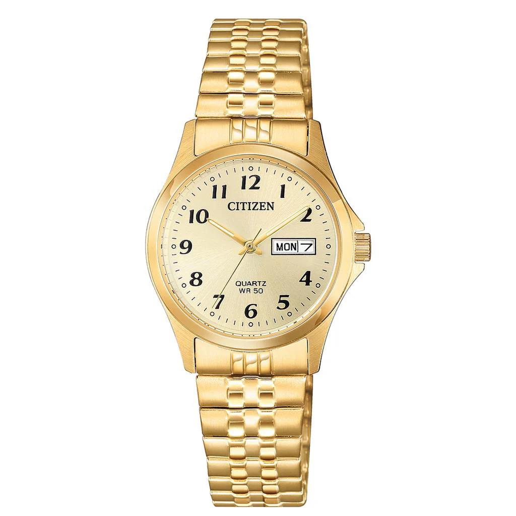 Citizen Quartz Womens Gold Tone Stainless Steel Expansion Watch Eq2002-91p