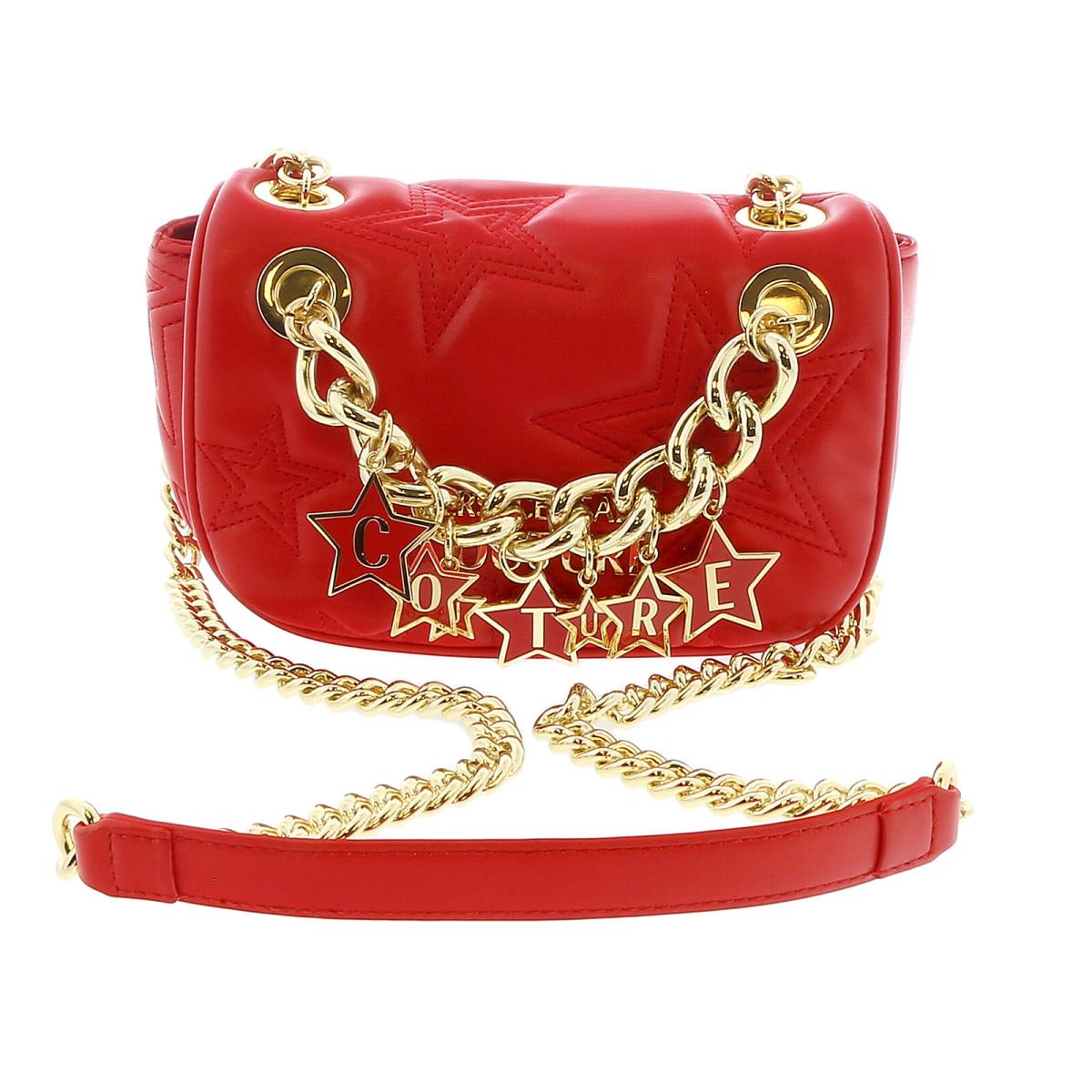 Versace Jeans Couture Red Star Quilted Charm Embellished Crossbody Bag