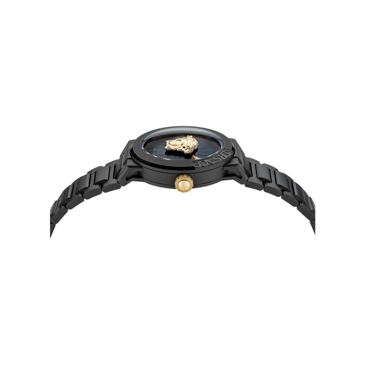 Versace Womens Medusa Infinite IP Black 38mm Bracelet Fashion Watch - Dial: Black, Band: Black