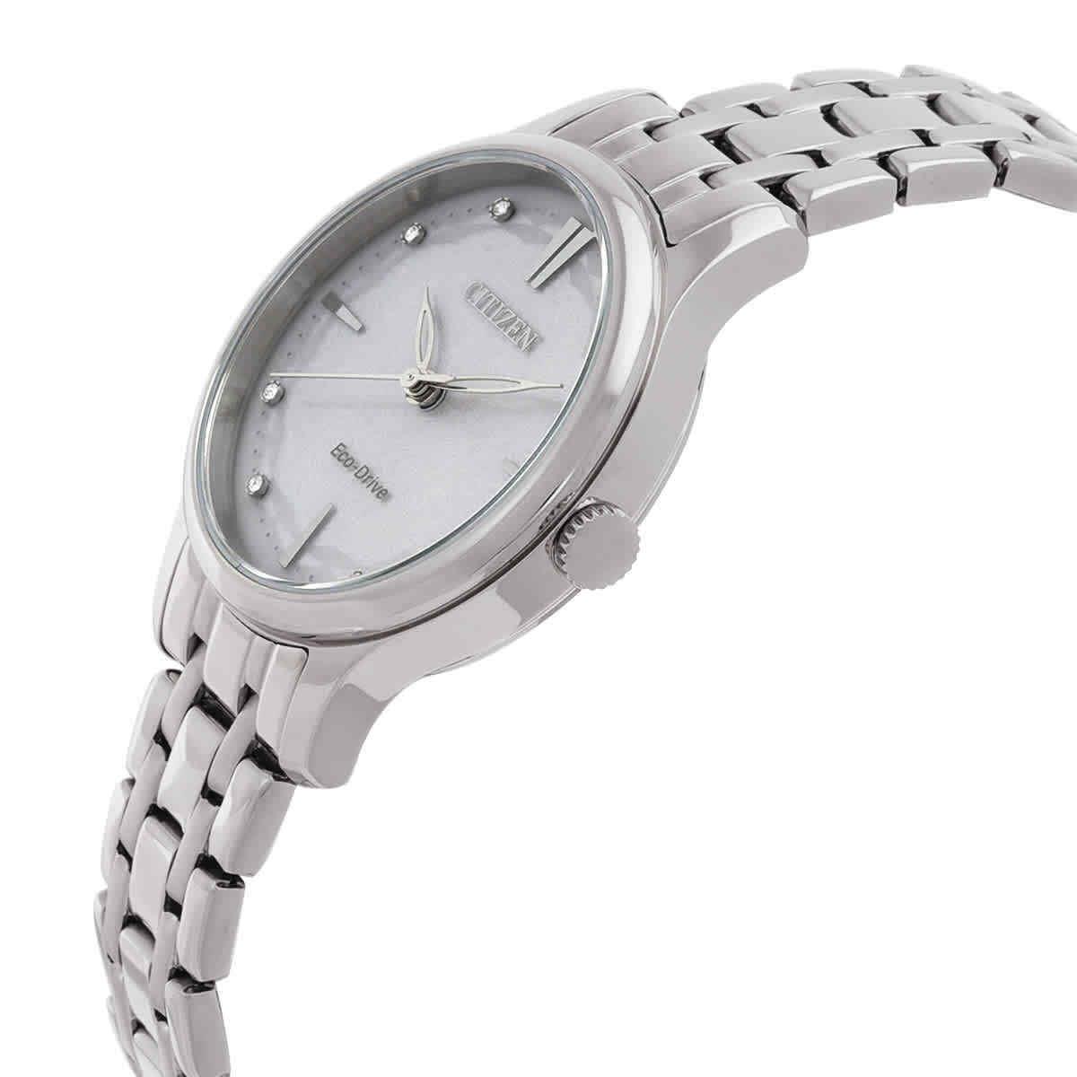 Citizen Eco-drive Crystal White Dial Ladies Watch EM0890-85A