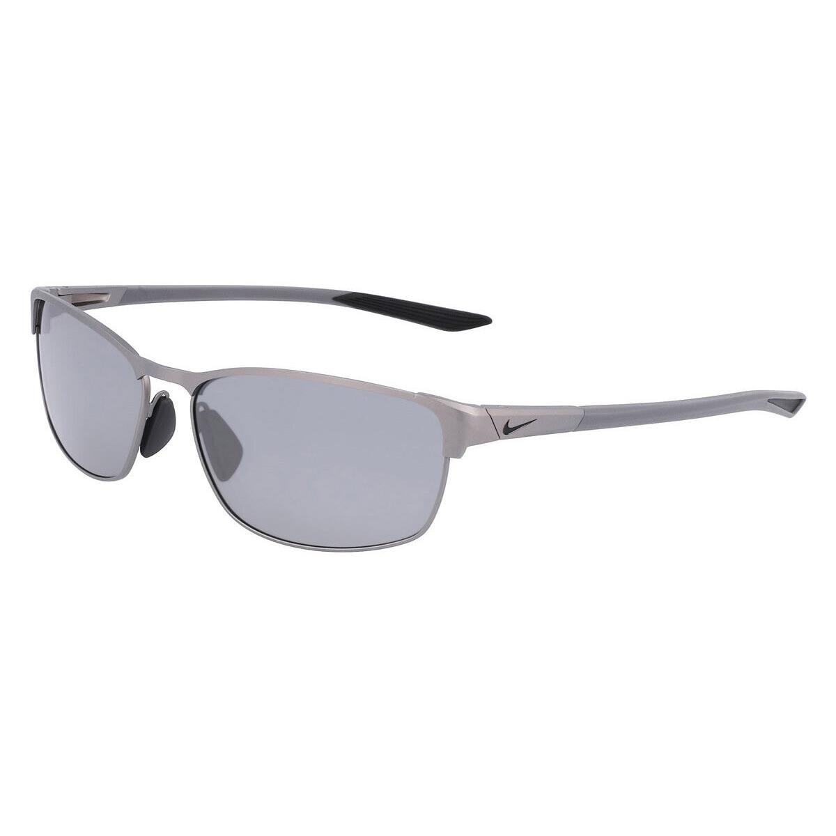 Nike Modern Metal DZ7364 Sunglasses Men Rectangle 58mm - Frame: Satin Gunmetal / Silver Flash, Lens: Silver Flash